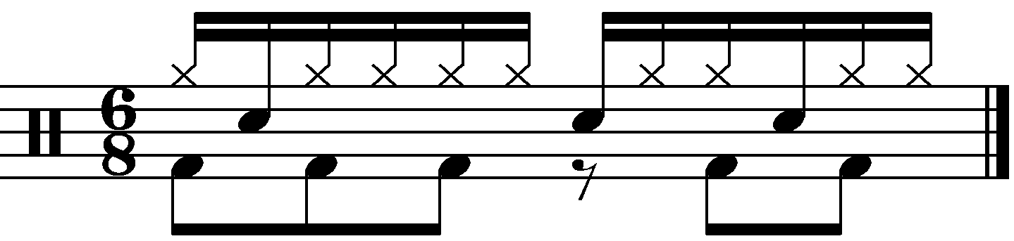 A four bar pattern with this concept applied