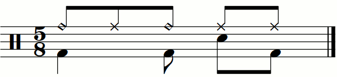 A 5/8 groove with a slightly syncopated right hand.
