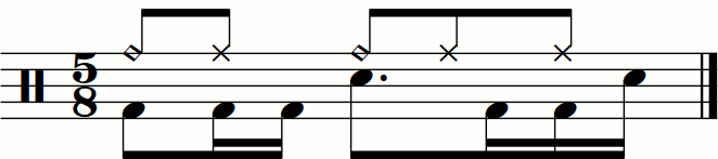 A 5/8 groove with a slightly syncopated right hand.