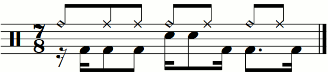 A 322 rhythmed 7/8 groove