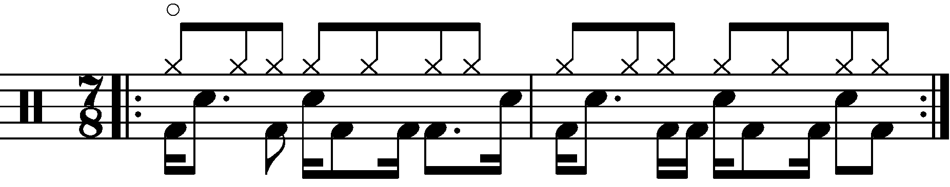 A two bar compound 7/8 groove