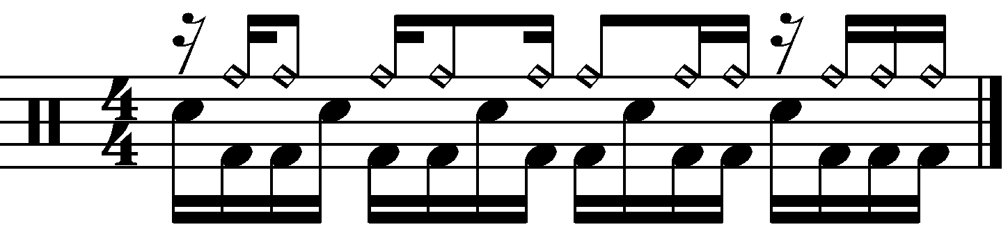 A subdivided 33334 groove