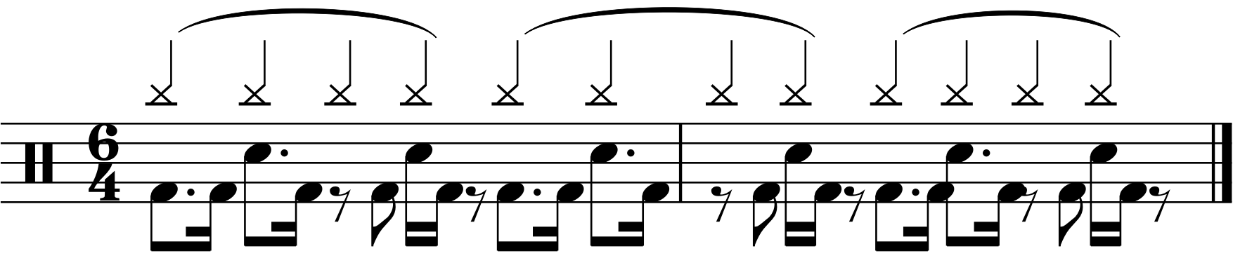A 6/4 wrap around groove