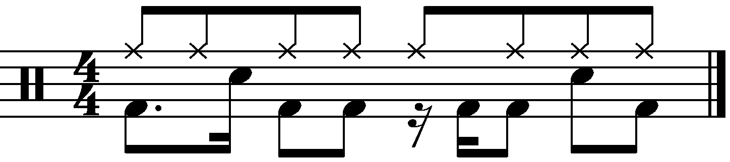 A groove with beat 2 displaced