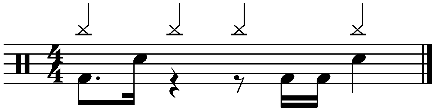 A groove with beat 2 displaced