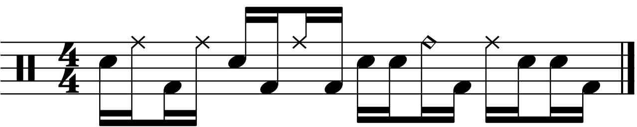 A swung linear 33334 groove