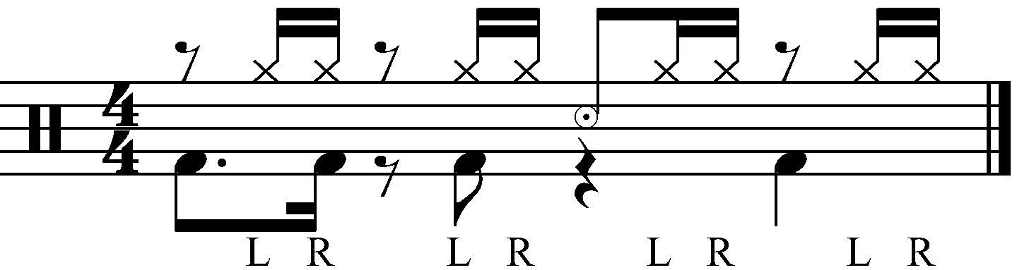 A groove using a L R sticking
