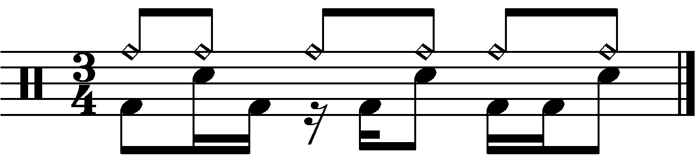 A double time groove in 3/4