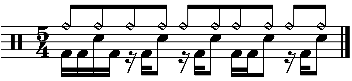 A double time groove in 5/4