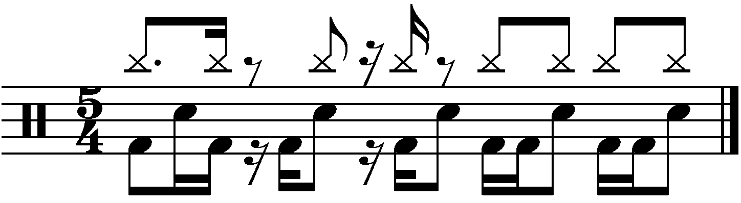 A double time groove in 5/4