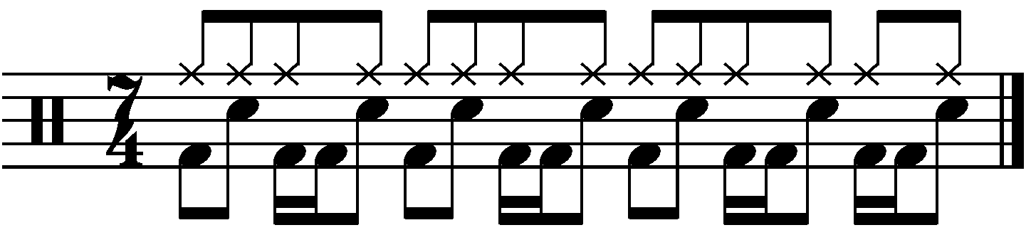 A double time groove in 7/4