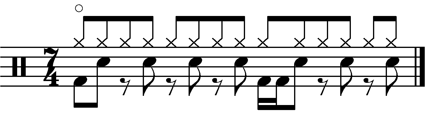A double time groove in 7/4