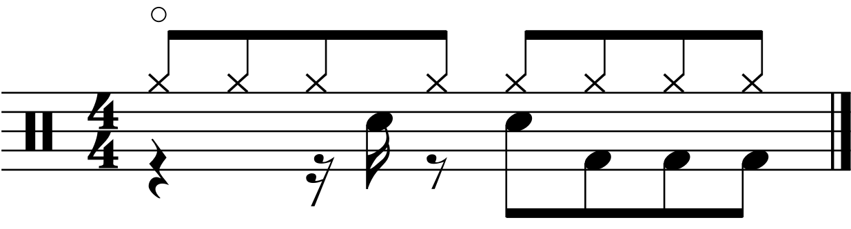 A level 0 groove with a sixteenth snare