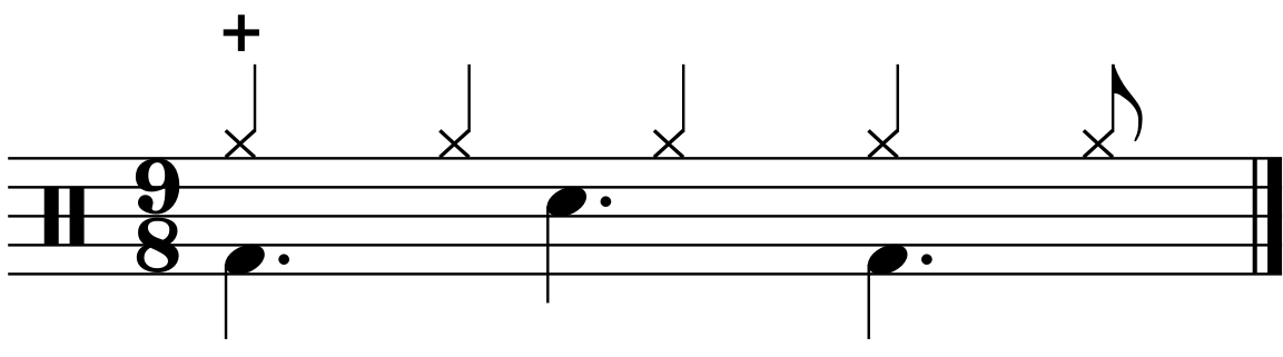 A 9/8 groove construction idea with a quarter note right hand