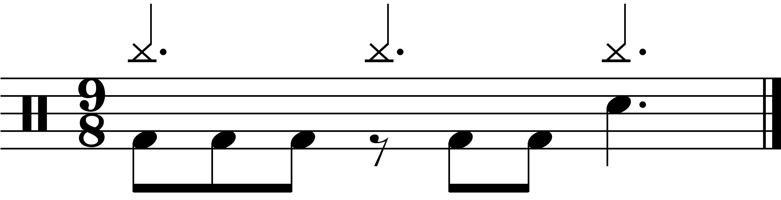A 9/8 groove with a specific snare placement