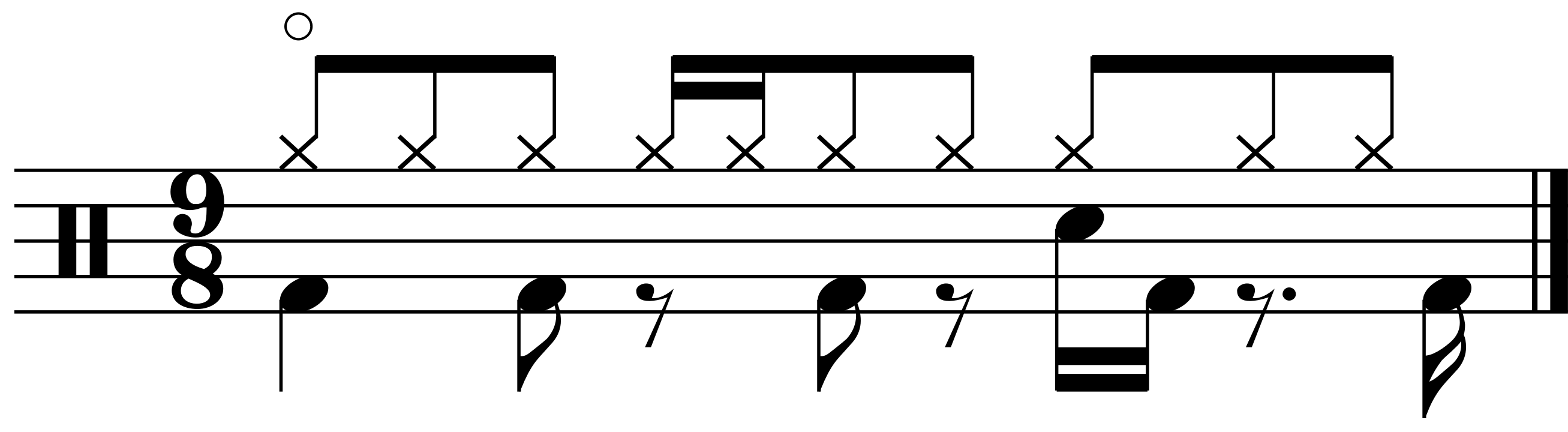 A 9/8 groove with a specific snare placement