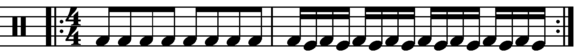 The eighth note to sixteenth note exercise.