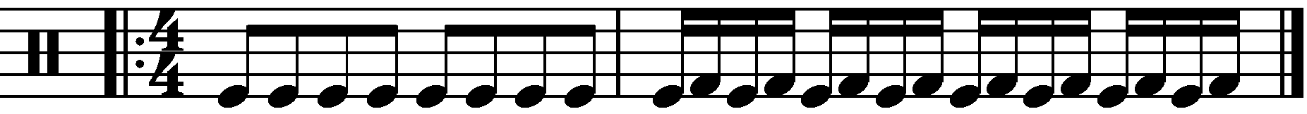 The reversed eighth note to sixteenth note exercise.