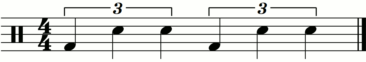 The quarter note version of the exercise.