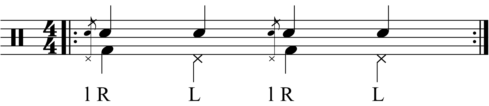 The quarter note exercise with hi hats.