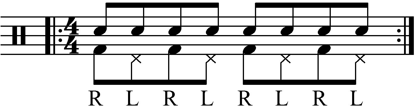 The eighth note exercise with hi hats.