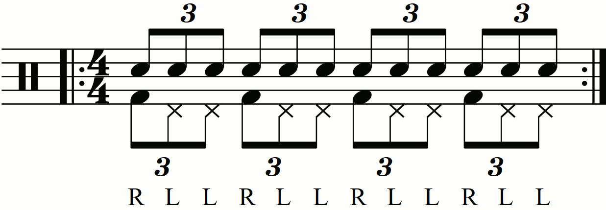 The eighth note triplet exercise with hi hats.
