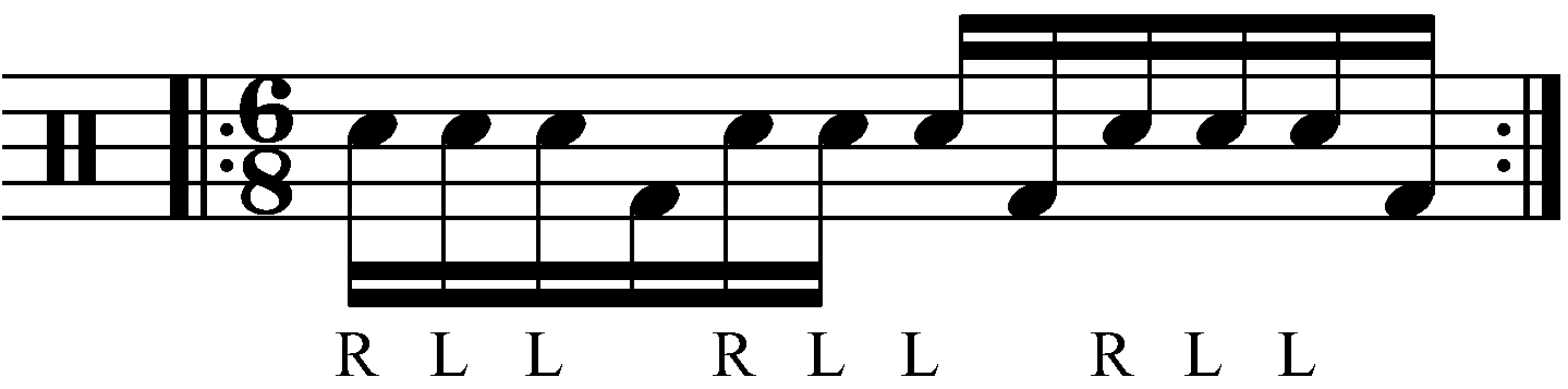 The R L L F exercise in 6/8