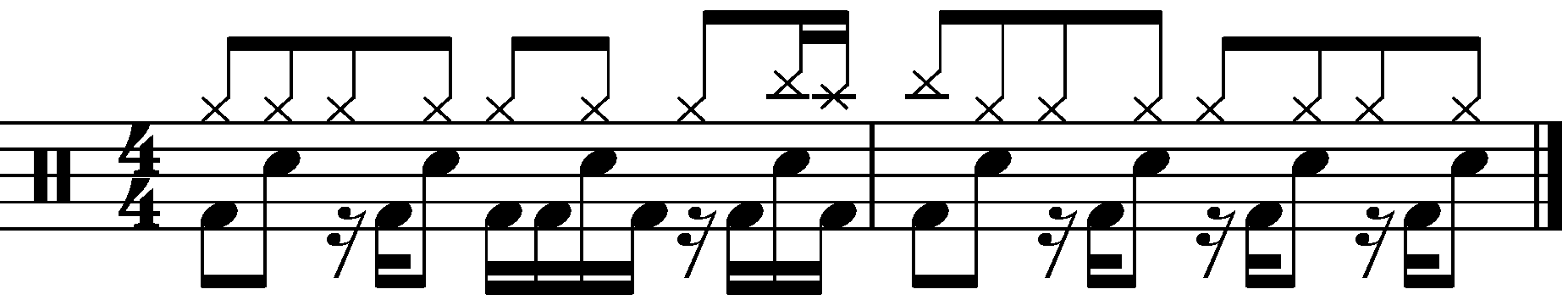 The concept applied to a double time groove