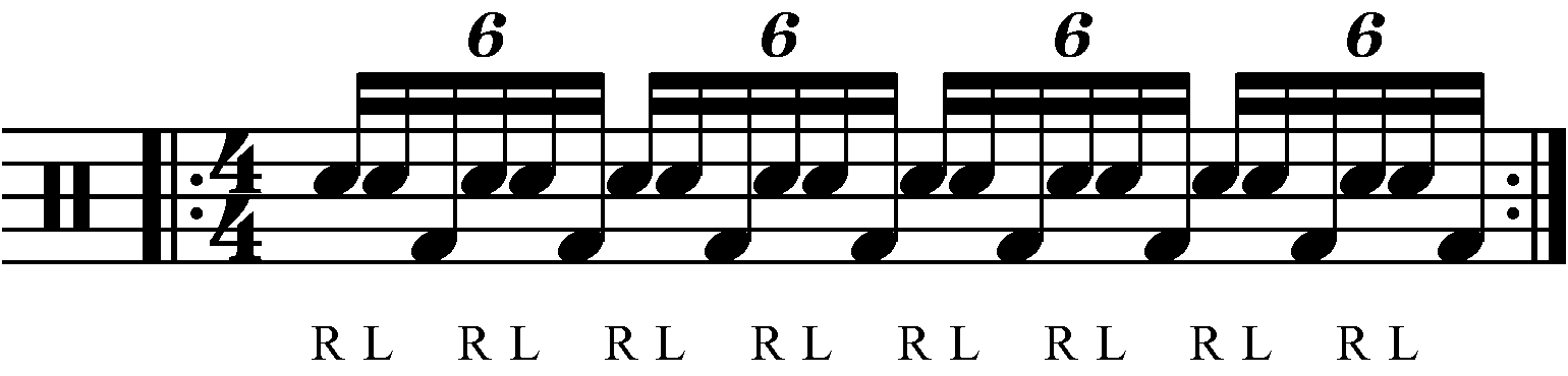 A 16th note hand to foot triplet.