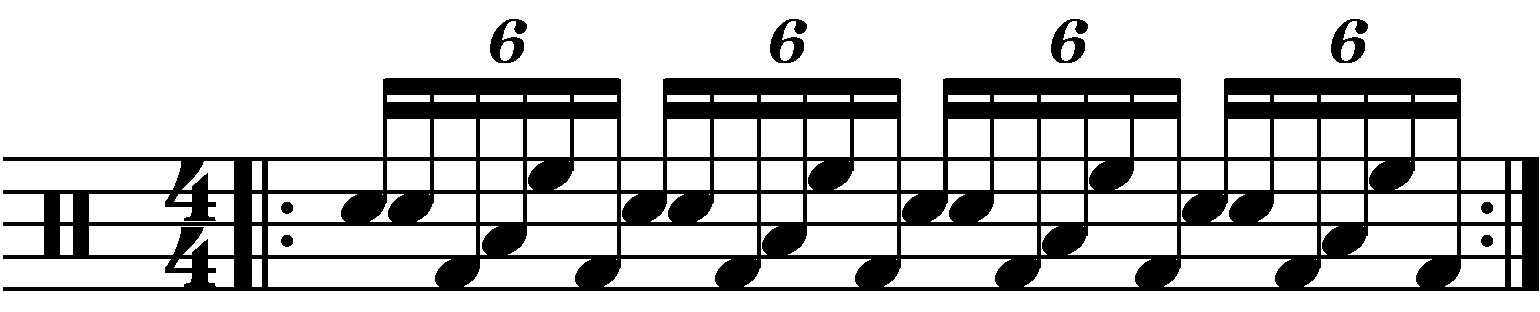 A 16th note hand to foot triplet.