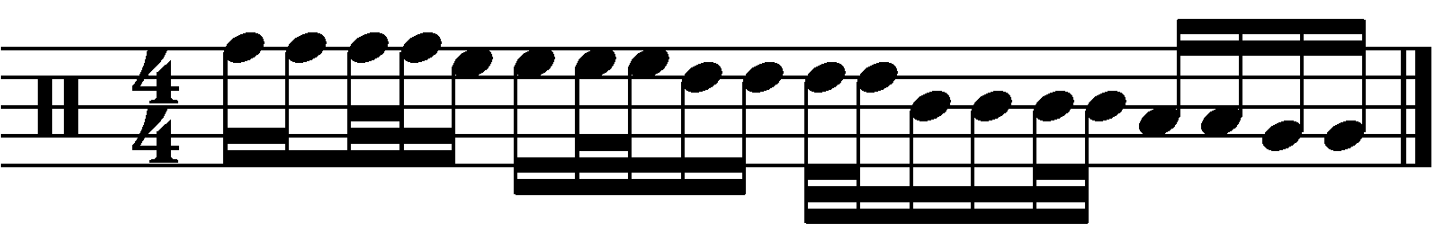 Syncopated 16th note 33334 fills with decorative 32nds