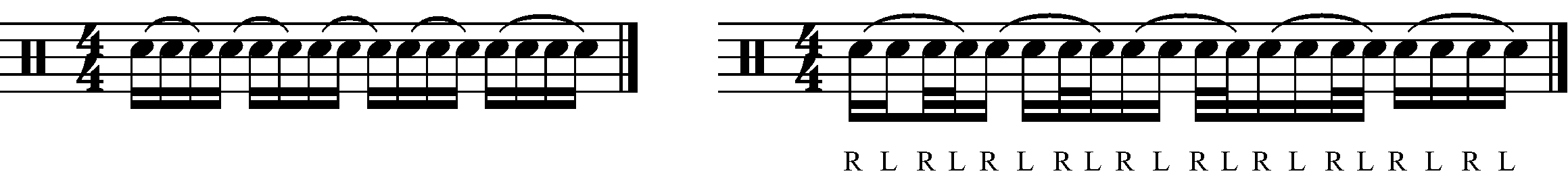 The base rhythm for the fill