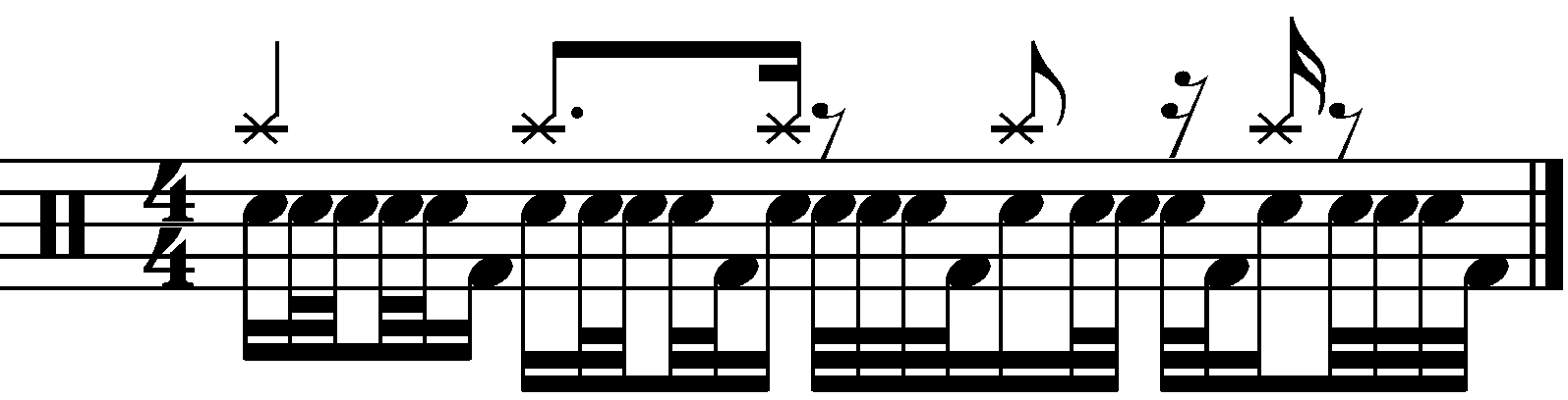 Syncopated 16th note 43333 fills