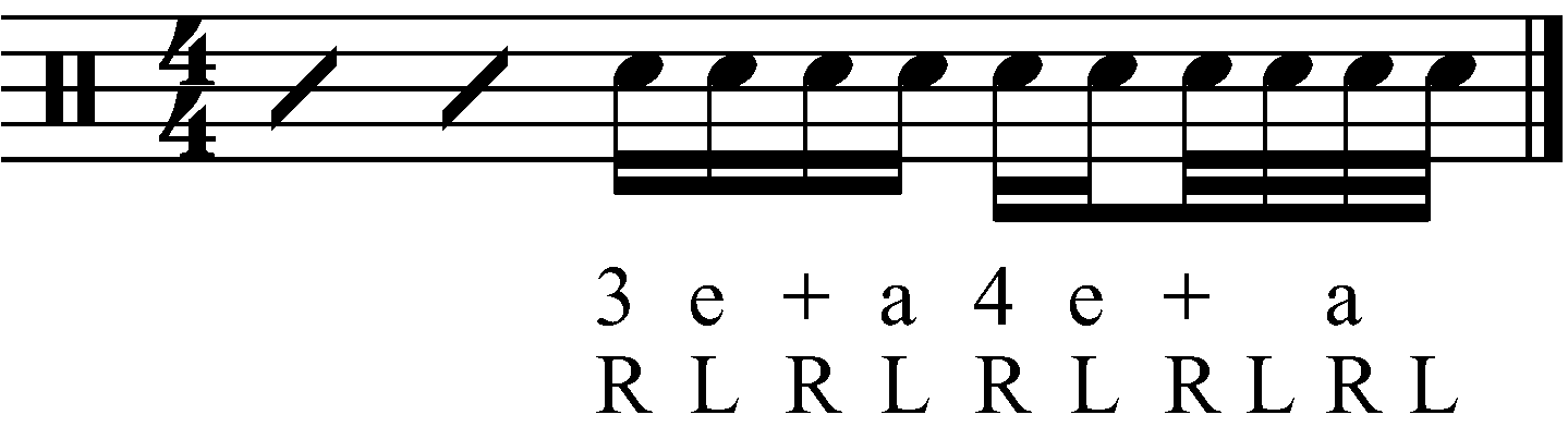 The base rhythm for the fill.
