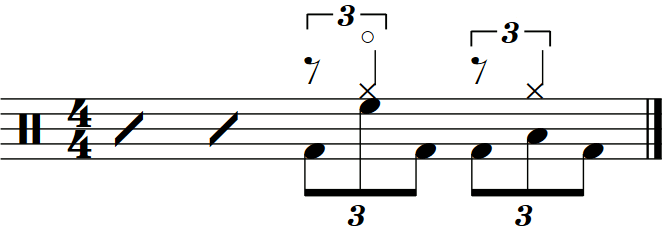 A free fill construction lesson using the rhythm orchestrated as a fill