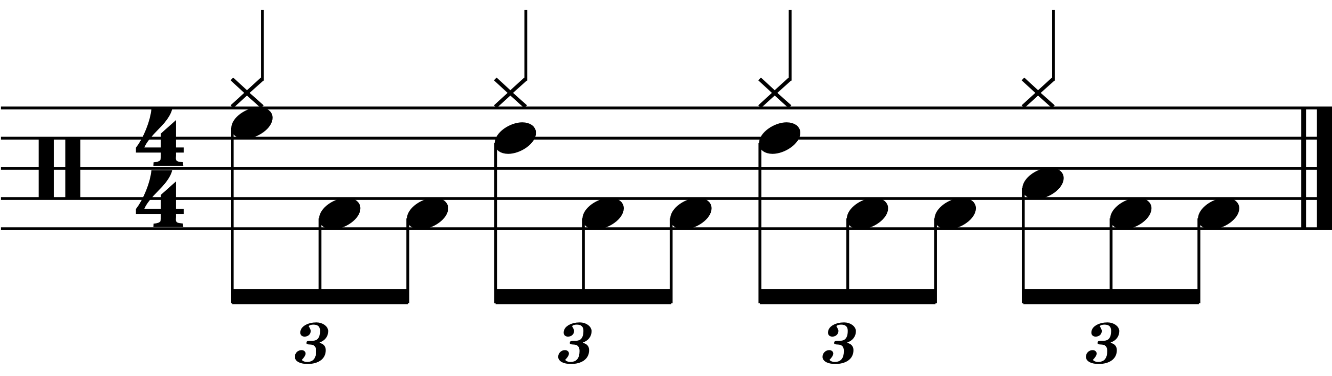 A fill construction lesson using eighth note triplets