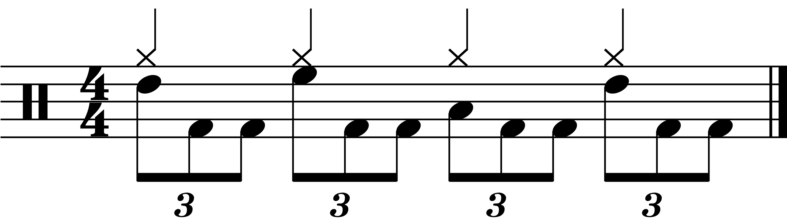 An eighth note triplet fill construction lesson