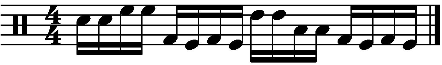 A fill using groups of 4 and double kicks. 