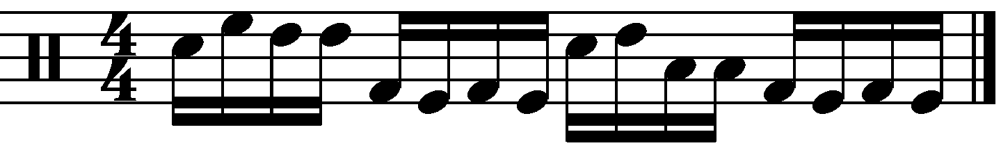 A fill using groups of 4 and double kicks. 