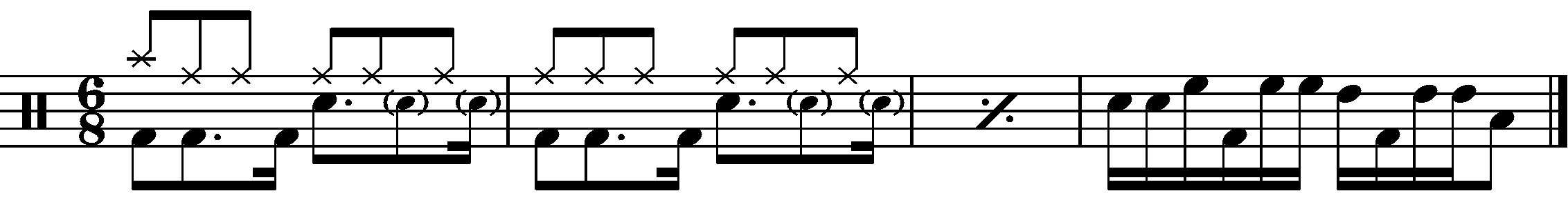 A fill based on the 6/8 R L L F pattern