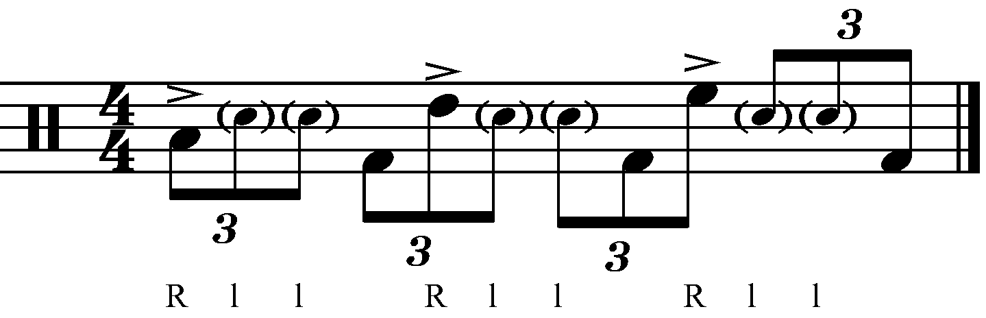 A fill based on the triplet  R L L F pattern