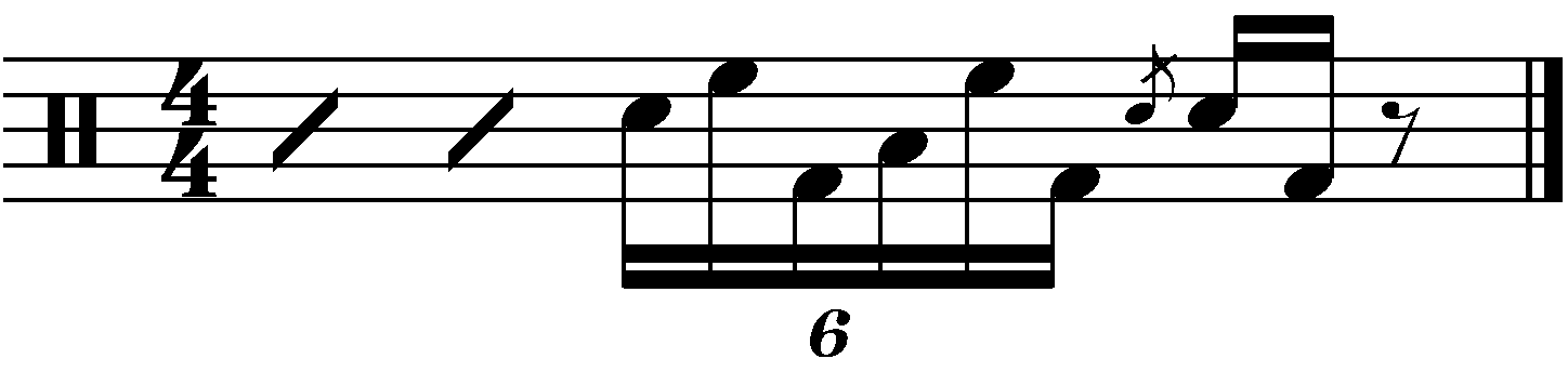A linear single stroke 7 fill