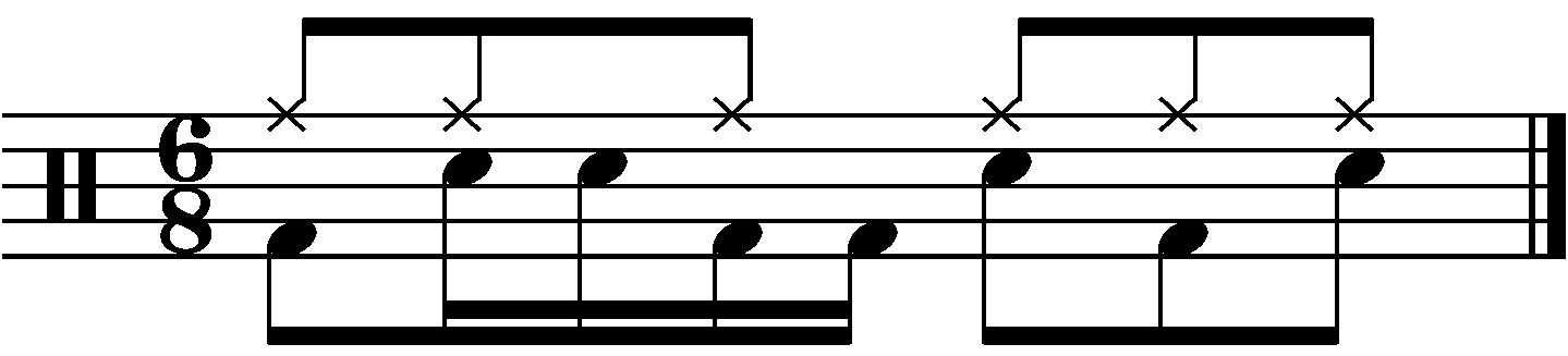 A double time 6/8 groove.