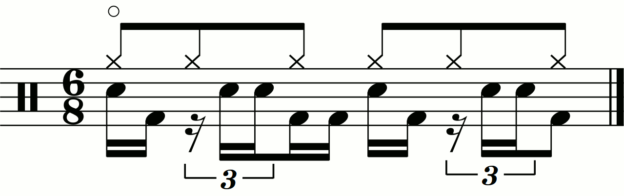 A groove using standard triplets on the offbeat