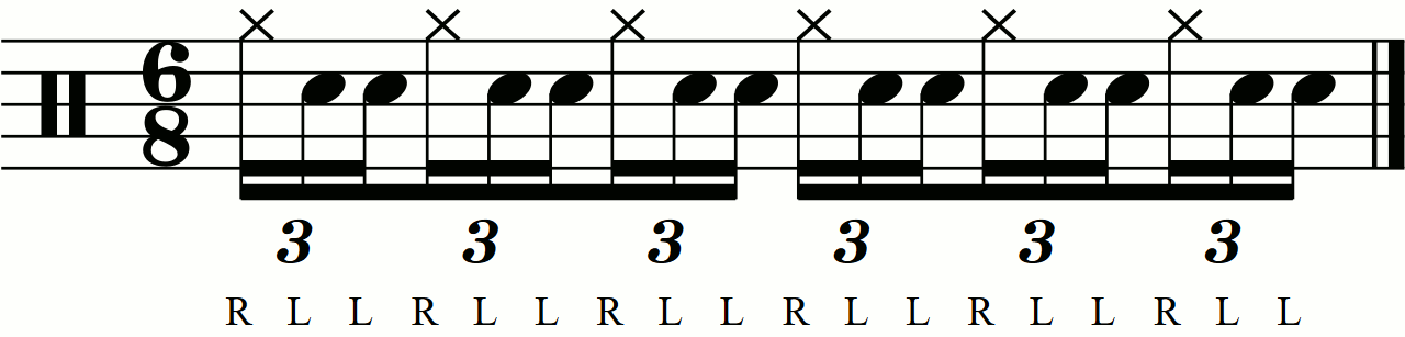 An orchestrated standard triplet as 16th notes