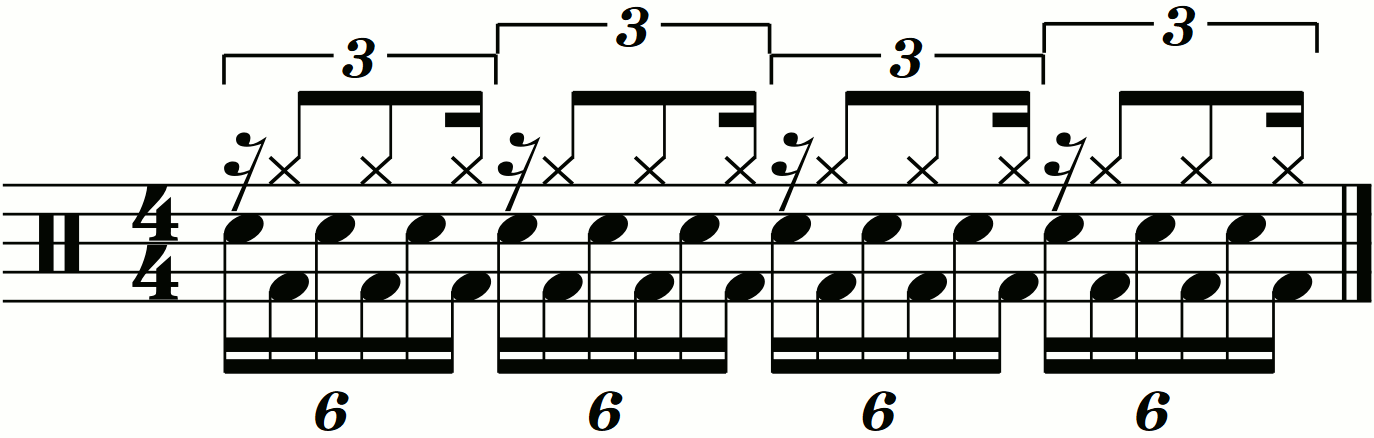 The subdivided triplet blast beat with double kick
