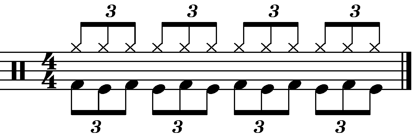The subdivided eighth note triplet blast beat with double kick