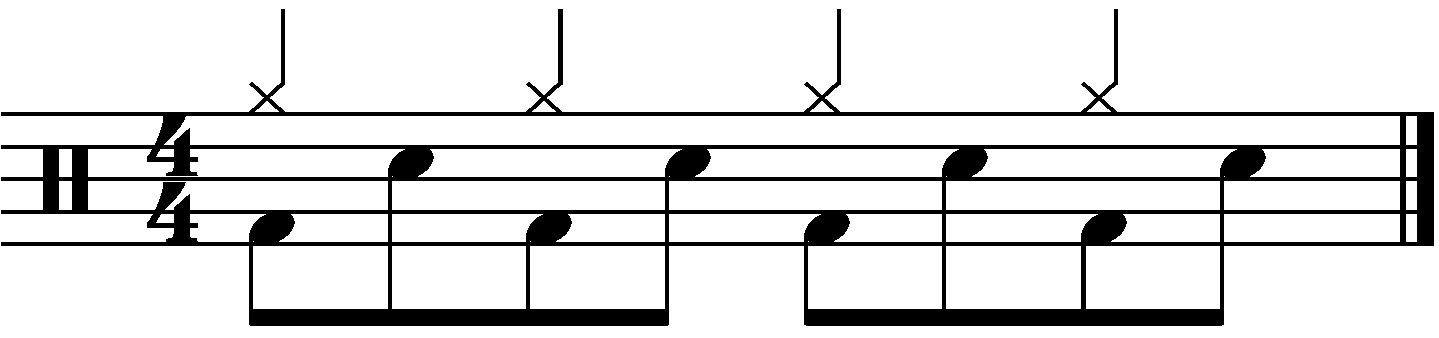 The subdivided eighth note blast beat as quarter notes