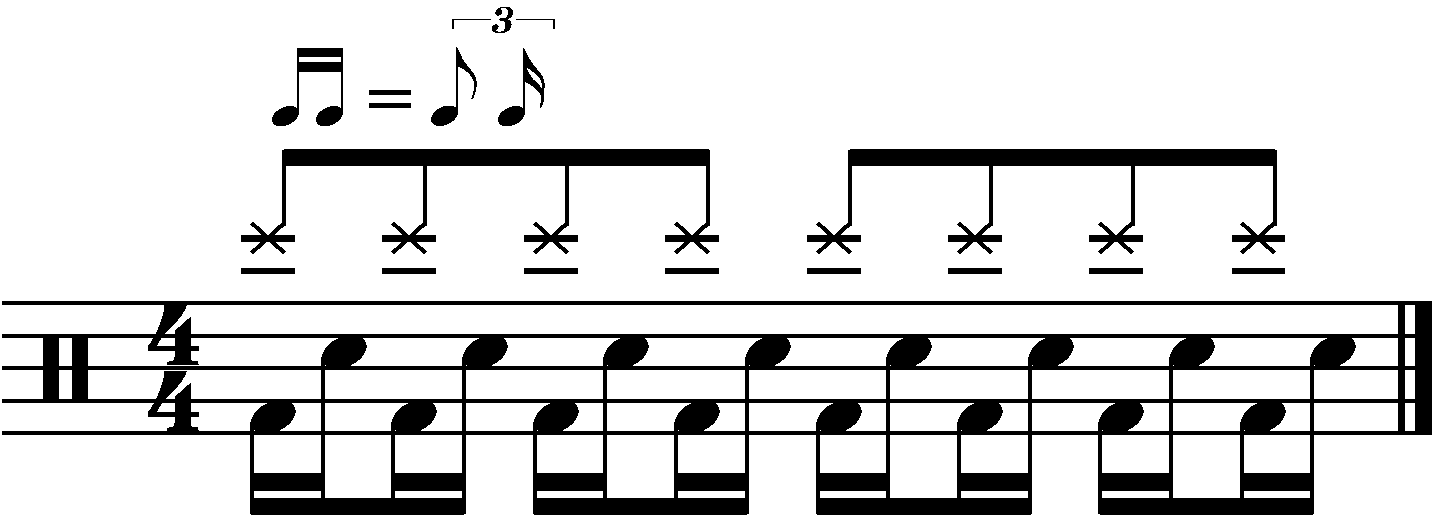 The subdivided eighth note blast beat in swing time