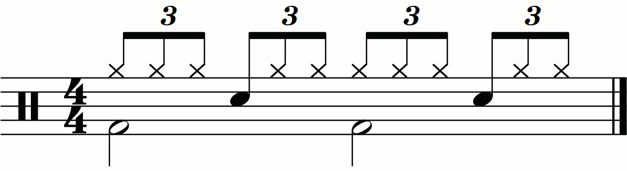 A reverse triplet 16 beat style groove